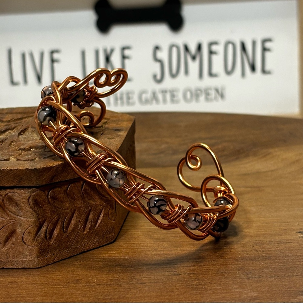 Artisan handmade wire braided bracelet